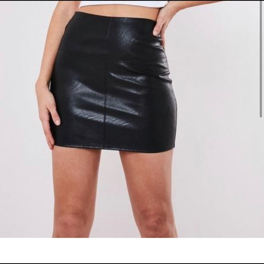 Faux leather skirt